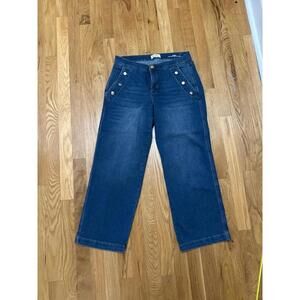 Nicole Miller New York SoHo High Rise Wide Leg Crop Jeans Size 6 NWOT